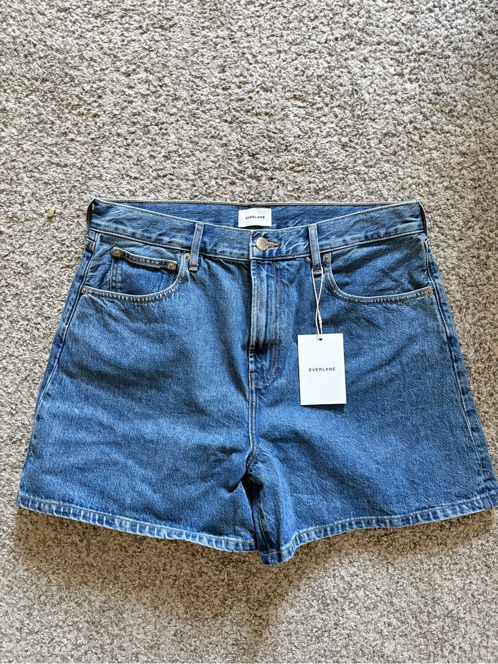 Everlane Blue Denim High-Rise Jean Shorts